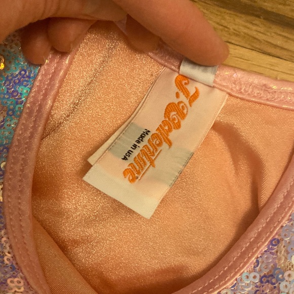 Sequin Lace Women's Bodysuit - Pink and Purple - Picture 7 of 7